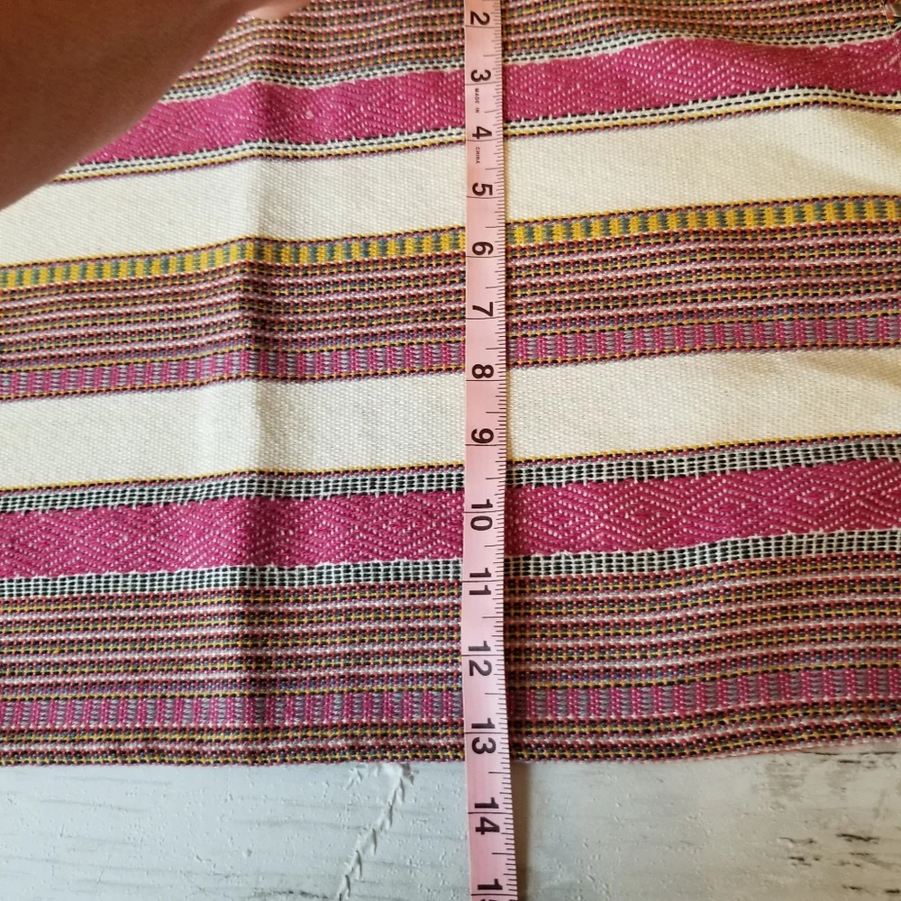 World Market Woven Multi Stripe Tassel Placemats Qty 4